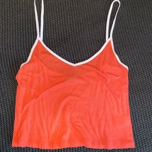 coral crop top tank top